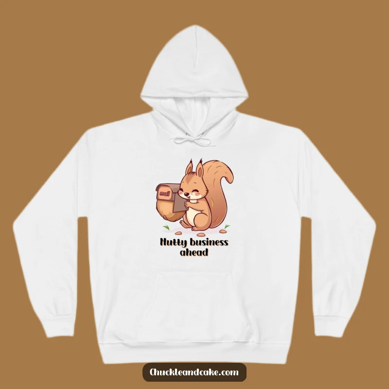 Funny Squirrel Hoodie: Cozy Nut-Mailing Humor for Cold Days