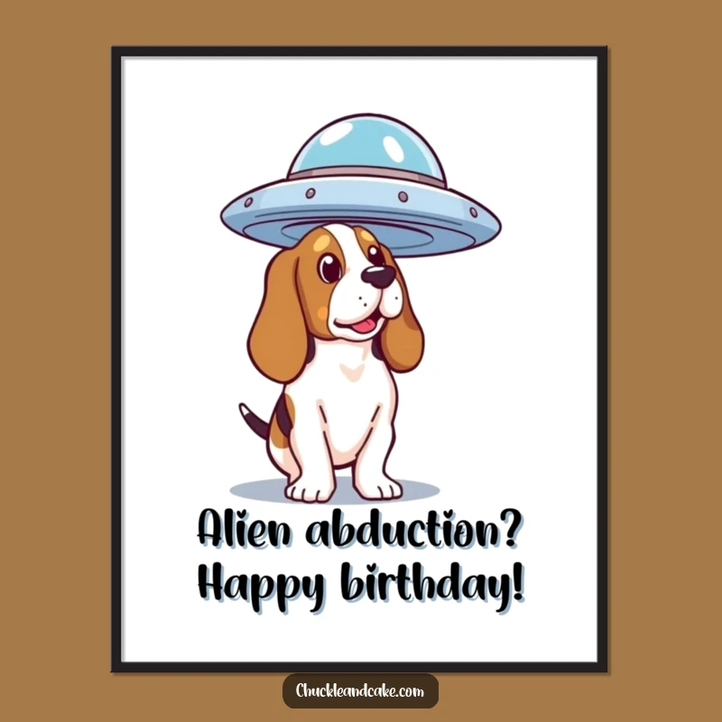 Free Printable Basset Hound UFO Wall Art - Funny Downloadable Decor