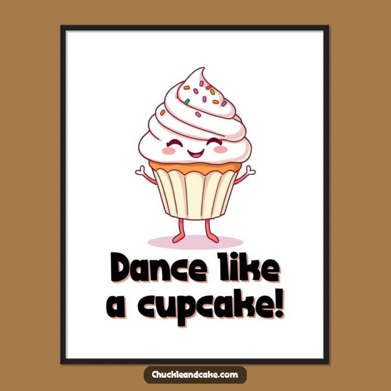 Free Printable Wall Art: Dancing Cupcake Design, Hilarious Downloadable Decor for Any Room