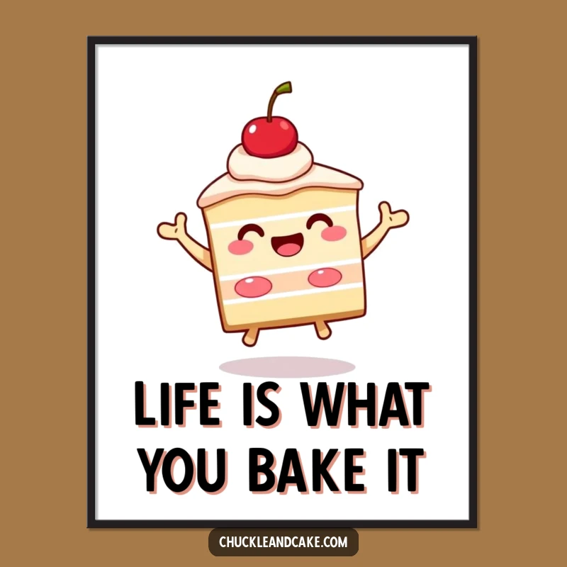Free Printable Wall Art: Jumping Cake Funny Downloadable Decor for a Festive Space