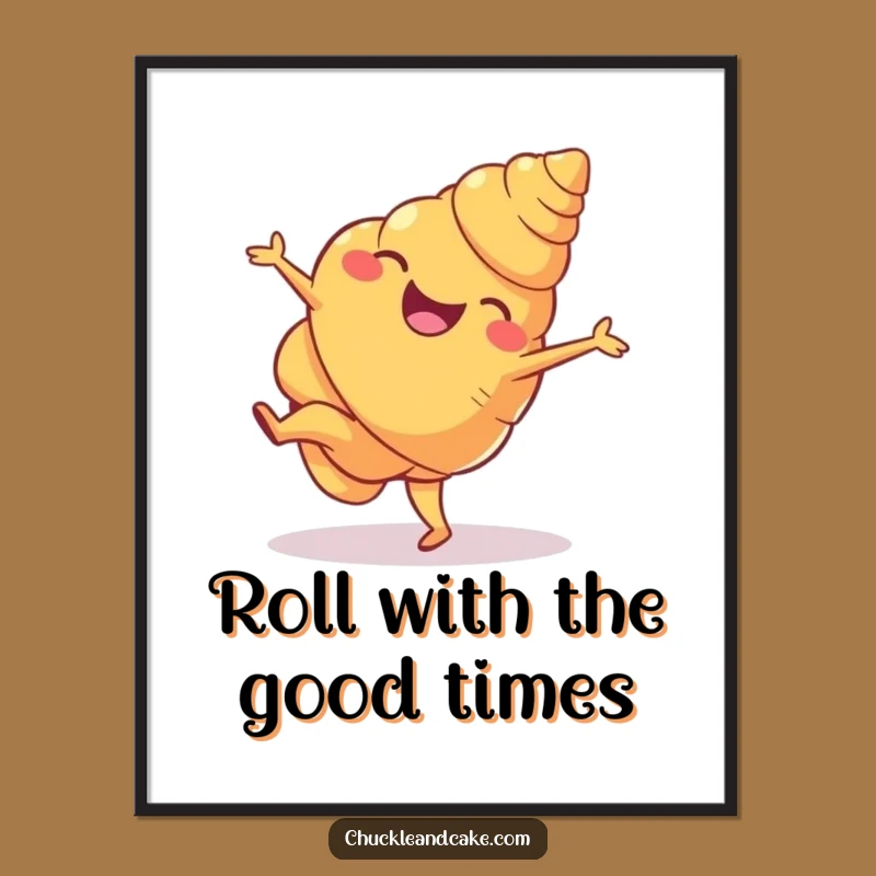 Funny Free Printable Wall Art: Croissant Cartwheel Decor - Humorous Downloadable Art!