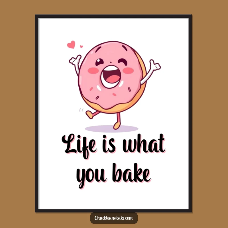 Funny Free Printable Wall Art: Dancing Donut Sweets Decor Downloadable Art!