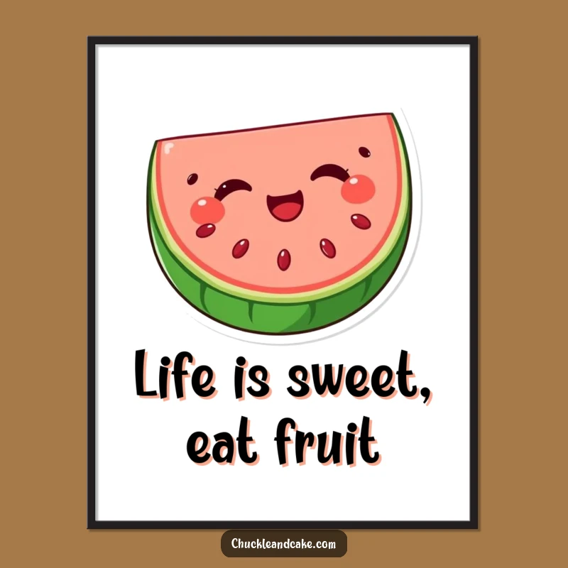 Free Printable Wall Art: Winking Watermelon Funny Downloadable Decor for a Cheerful Home