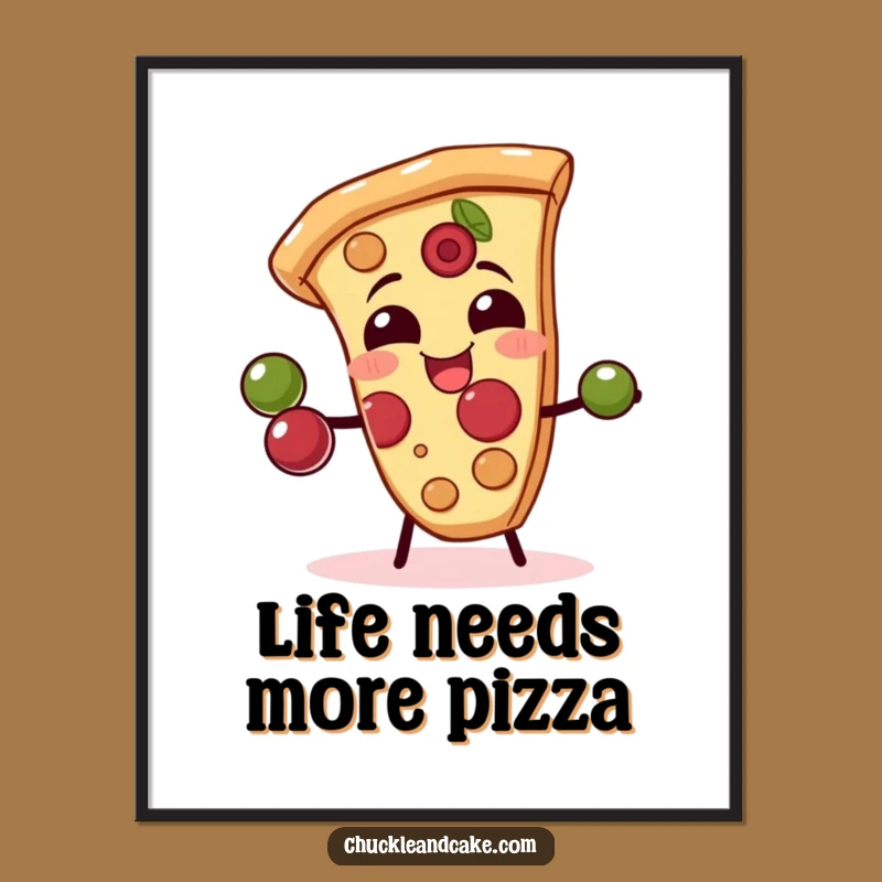 Free Printable Pizza Wall Art: Giggling Olive Juggling Decor Downloadable Gift