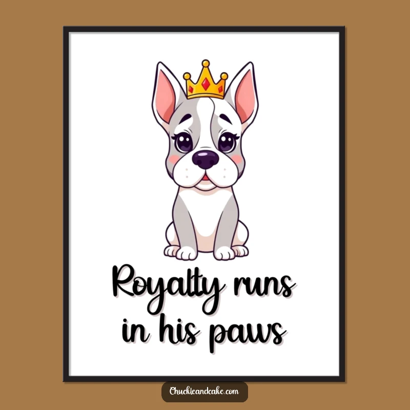 Free Printable Wall Art: Regal Grand Dane Crown Art, Funny Downloadable Decor