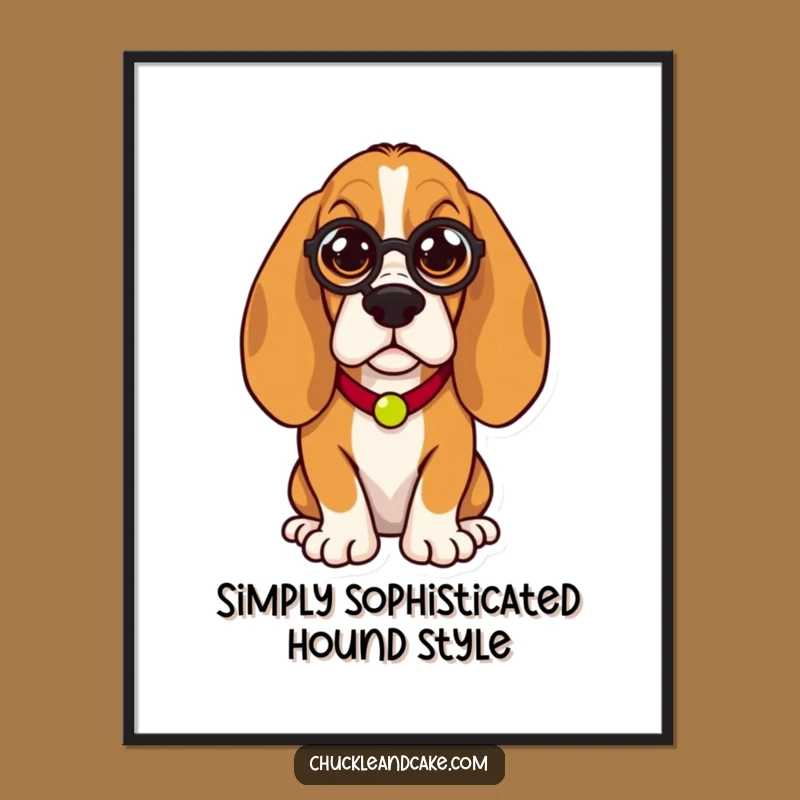 Free Printable Regal Basset Hound Art, Sophisticated Downloadable Wall Decor for Dog Lovers
