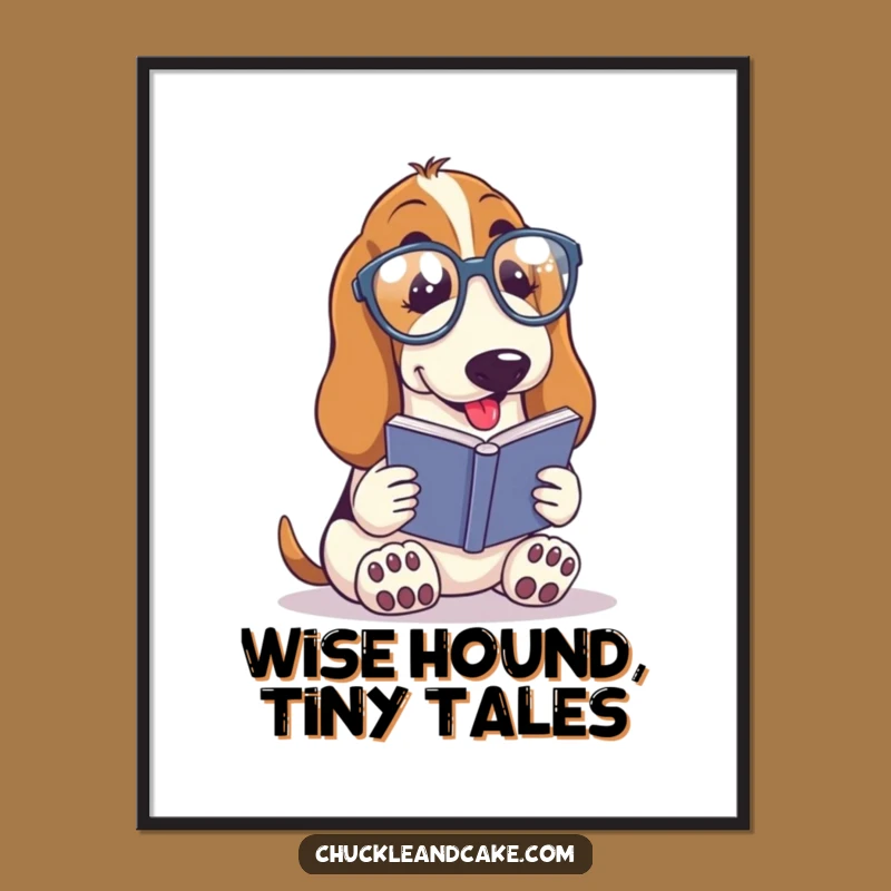 Free Printable Wall Art: Basset Hound Scholar - Funny Dog Decor, Downloadable Art