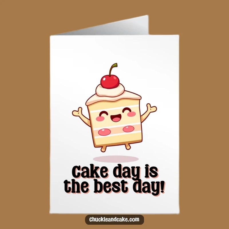 Free Printable Birthday Card: Jumping Cake Funny Downloadable Gift for a Sweet Day!