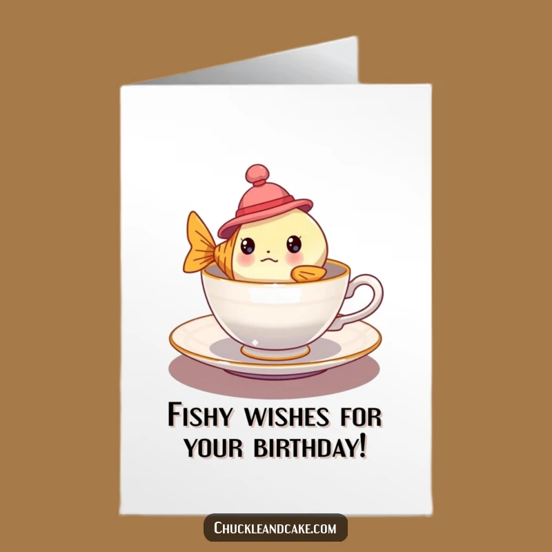 Free Printable Birthday Card: Bewildered Fish, Quirky Downloadable Gift