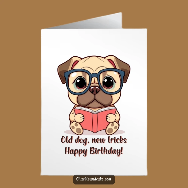 Free Printable Birthday Card: Funny Bullmastiff Genius Reads Book - Downloadable Humor Gift