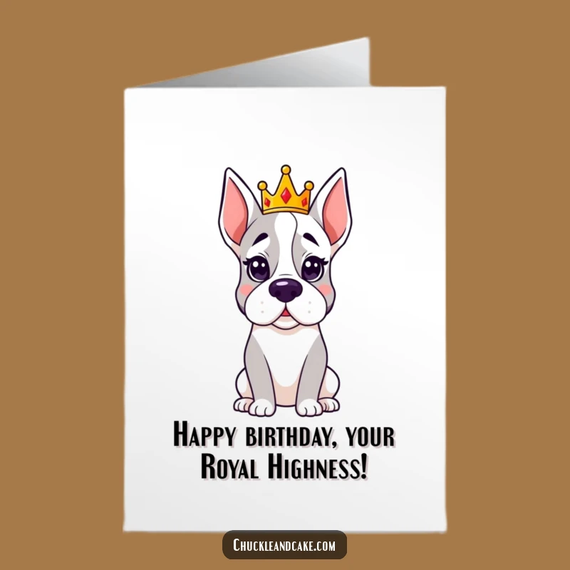 Free Printable Birthday Card: Regal Grand Dane Crown, Funny Downloadable Gift