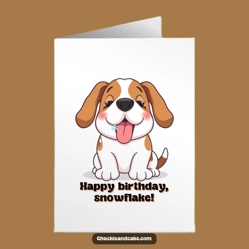 Free Printable Basset Hound Birthday Card: Snowy Delight, Hilarious Downloadable Greetings