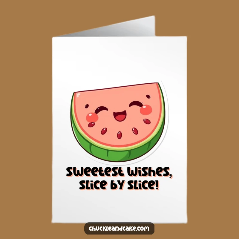 Free Printable Birthday Card: Winking Watermelon Funny Downloadable Gift for a Sweet Celebration
