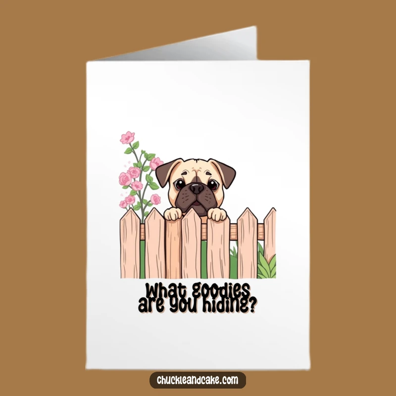 Free Printable Birthday Card: Curious Bullmastiff Peeking Funny Downloadable Gift