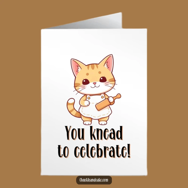 Free Printable Bobtail Cat Chef Congrats Card: Baking Success Downloadable Gift