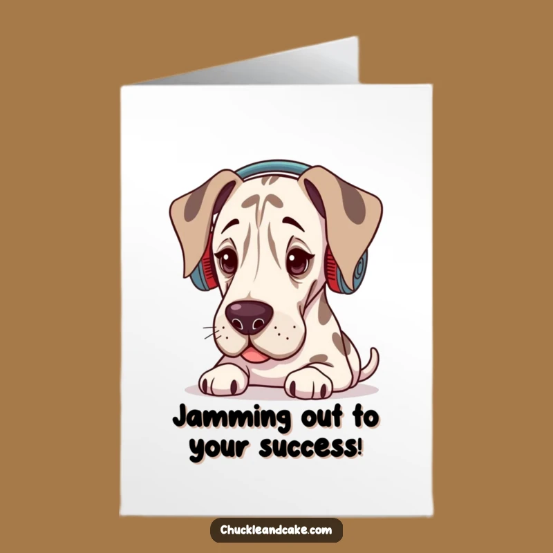 Free Printable Congrats Card: Groovy Grand Dane Music, Downloadable Gift