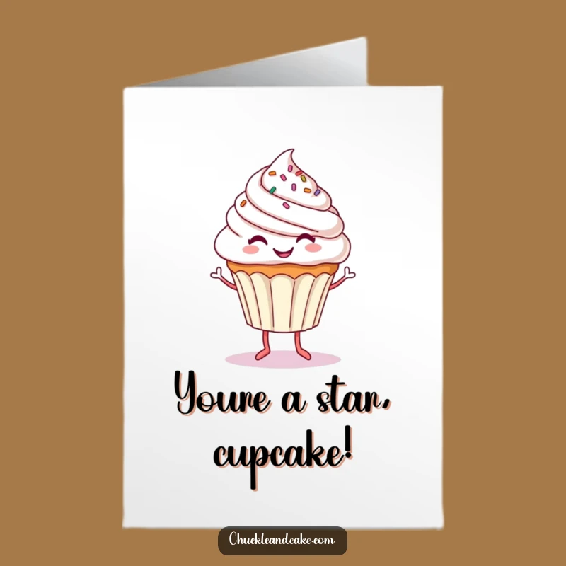 Free Printable Congratulations Card: Dancing Cupcake, Whimsical Downloadable Gift for Any Win