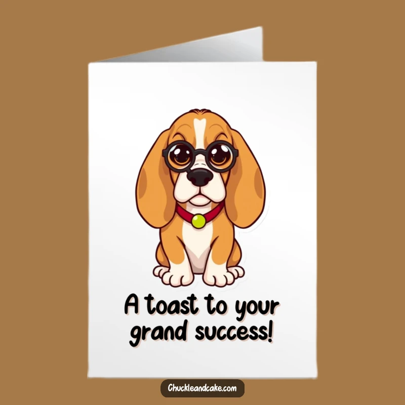 Free Printable Regal Basset Hound Congrats Card, Sophisticated Downloadable Humorous Dog Gift