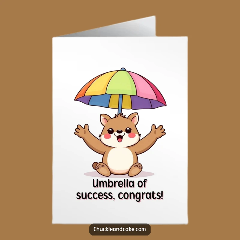 Free Printable Congrats Card: Humorous Umbrella Animal for a Bright Downloadable Celebration
