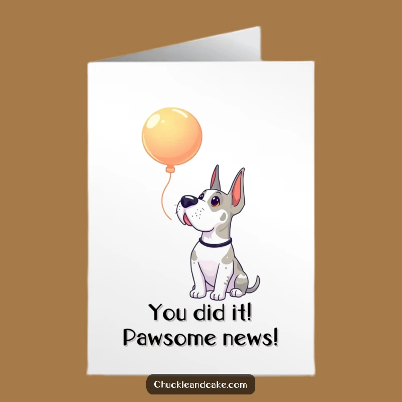 Free Printable Congrats Card: Grand Dane Balloon Wonder, Amazing Downloadable Gift