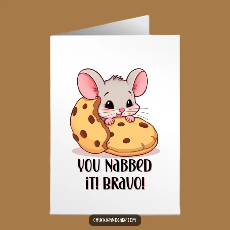 Free Printable Congrats Card: Mouse Cookie Heist, Humorous Downloadable Gift