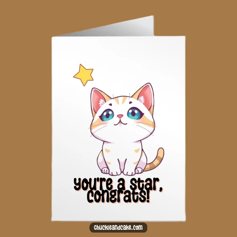 Free Printable Bobtail Cat Star Congratulations Card - Humorous Downloadable Gift