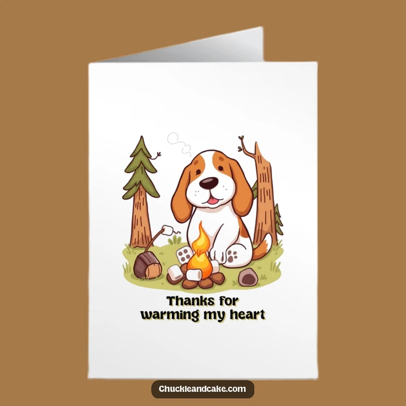 Free Printable Basset Hound Campfire Thank You Card - Funny Downloadable