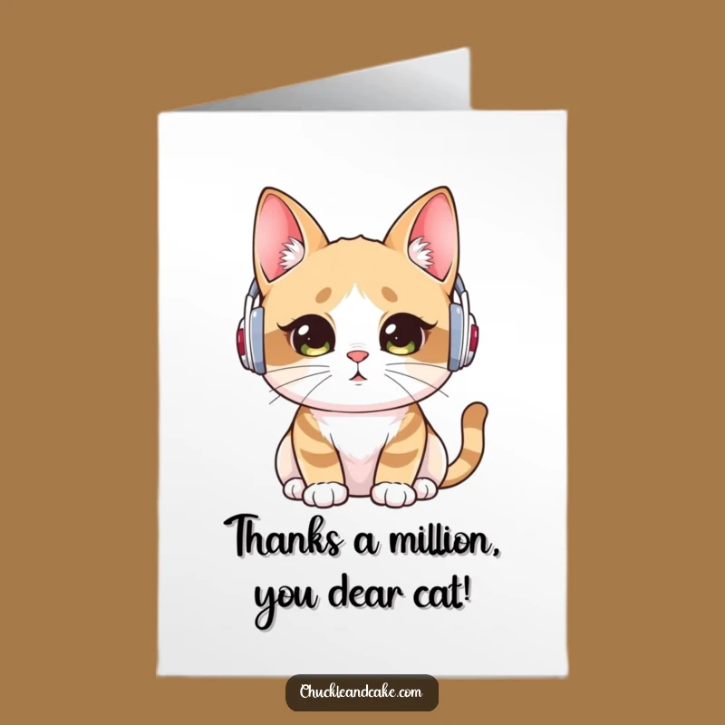 Free Printable Bobtail Cat Thank You Card: Cute & Funny Thanks from Feline Friend