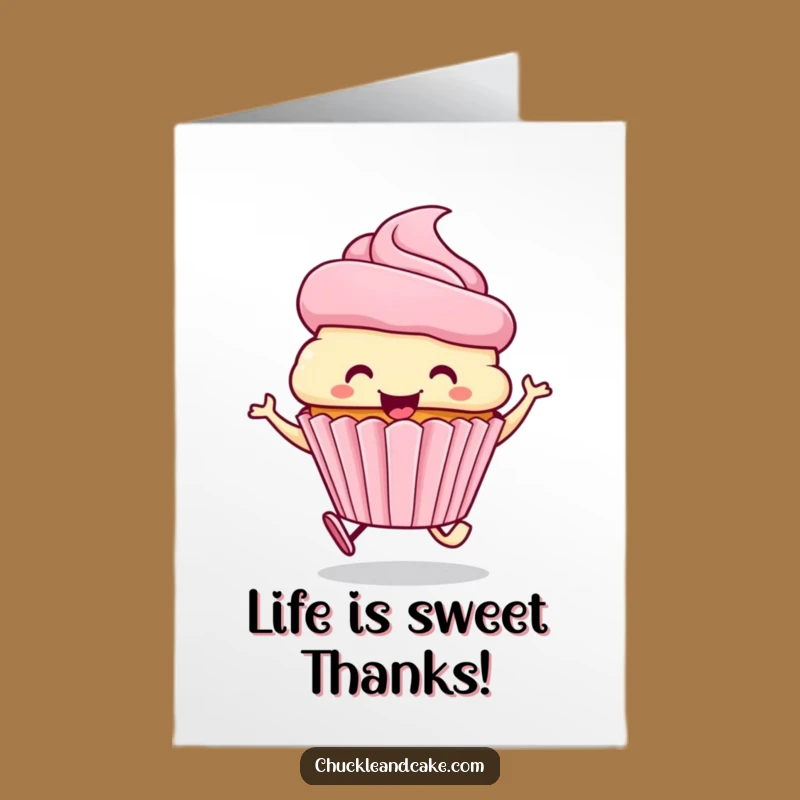 Free Printable Cupcake Thank You Card: Joyful Frosting Hat Funny Downloadable