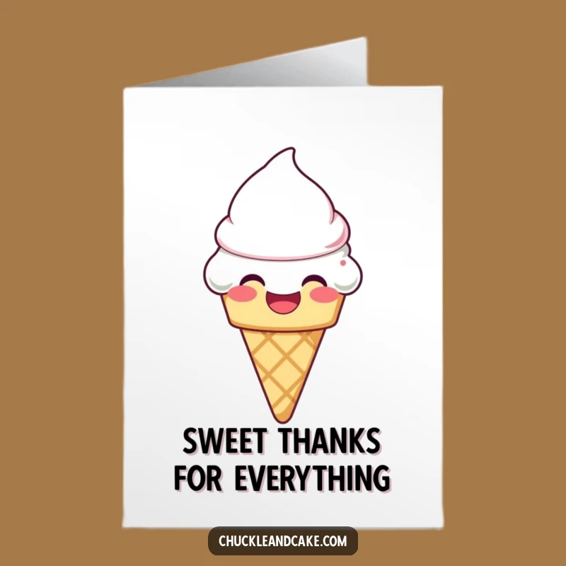 Free Printable Laughing Ice Cream Thank You Card Melting Thanks