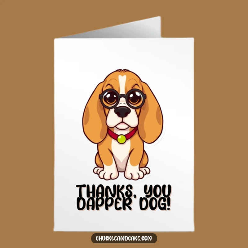 Free Printable Regal Basset Hound Thank You Card, Elegant Downloadable Humorous Dog Gift