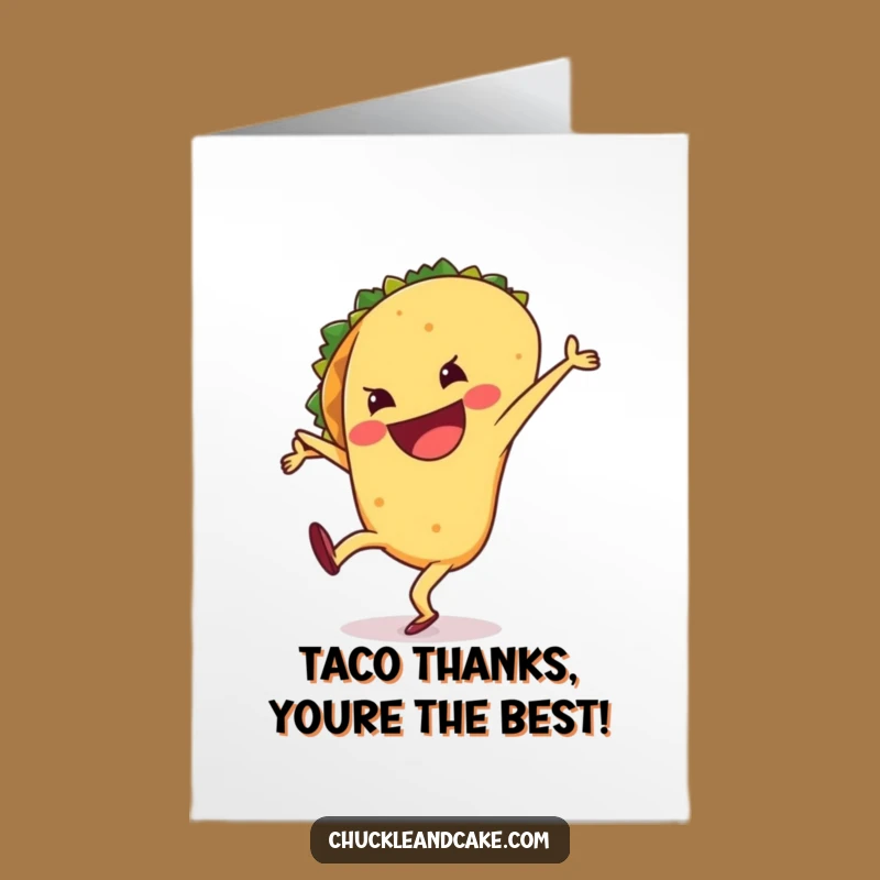 Free Printable Thank You Card: Cartwheeling Taco, Hilarious Downloadable Gift to Show Appreciation