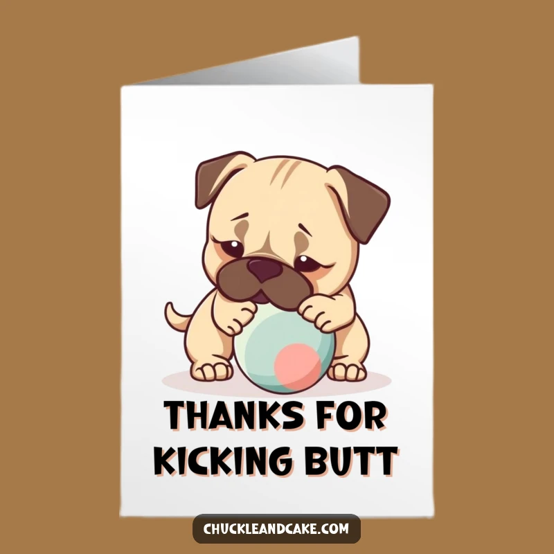 Free Printable Thank You Card: Playful Bullmastiff, Grateful Downloadable Fun Gift