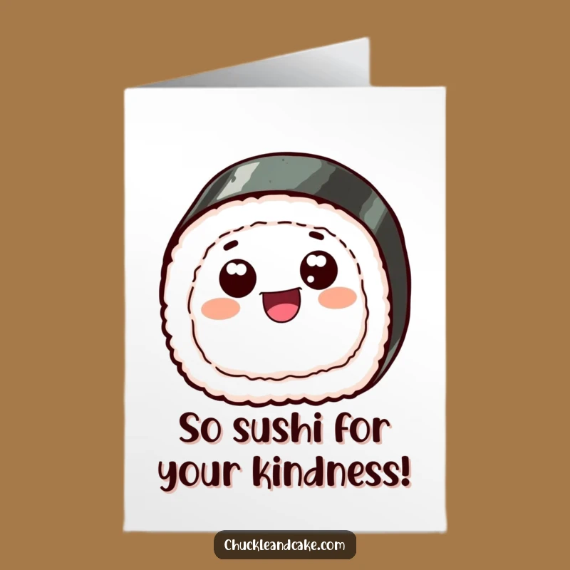 Free Printable Thank You Card: Skipping Sushi, Fun Downloadable Gift for Expressing Gratitude