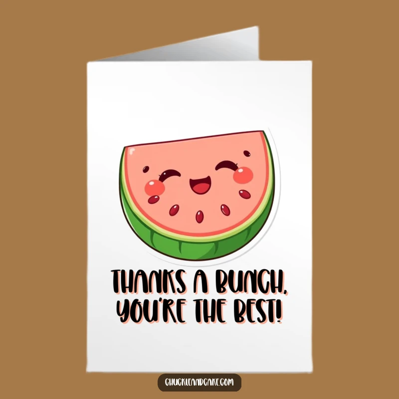 Free Printable Thank You Card: Winking Watermelon Funny Downloadable Gift of Gratitude