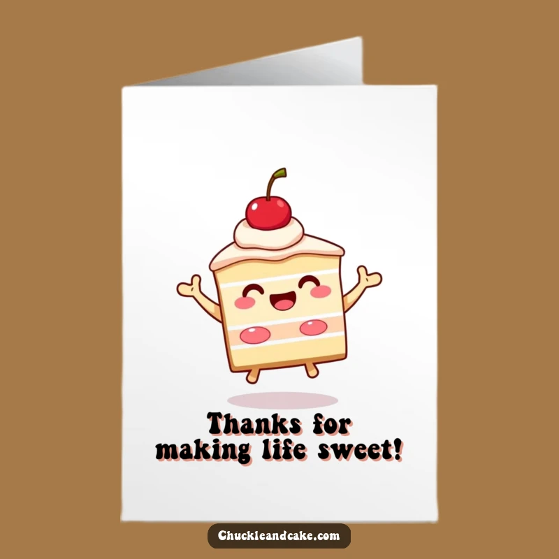 Free Printable Thank You Card: Jumping Cake Funny Downloadable Gift of Appreciation