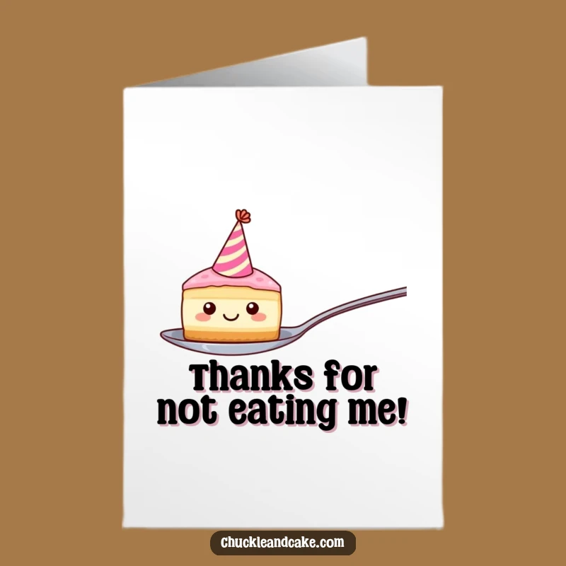 Free Printable Thank You Card: Funny Cake Slice Gratitude, Downloadable DIY Appreciation