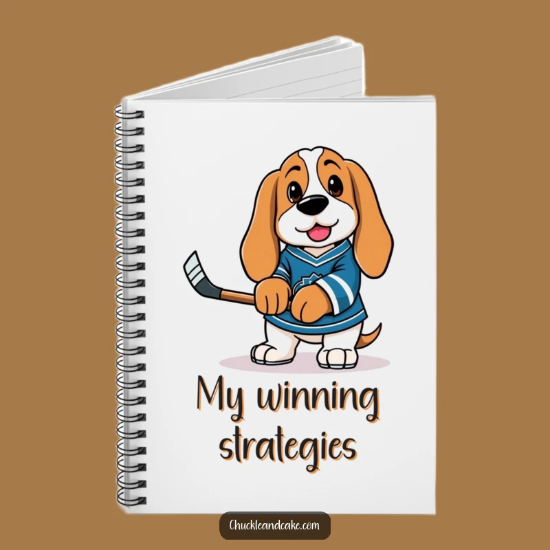 Funny Basset Hound Hockey Notebook - Journal for Game Plans
