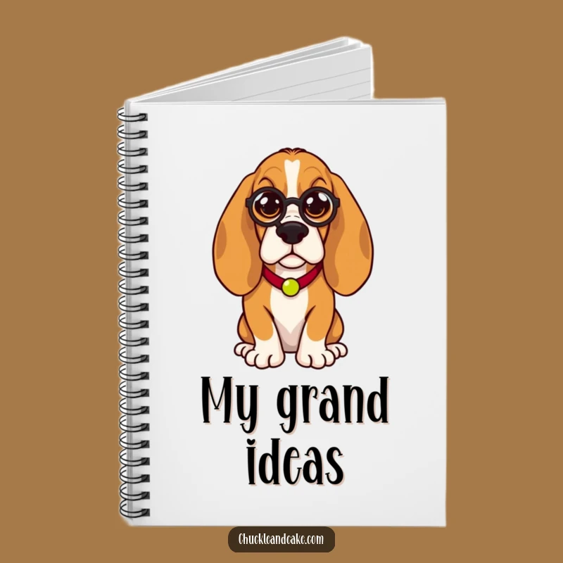 Funny Basset Hound Notebook: Regal Monocle Dog - Humorous Journal & Gift