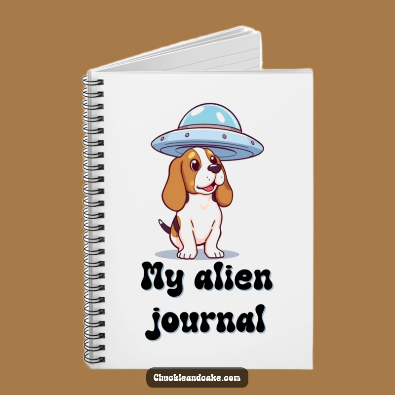 Funny Basset Hound UFO Notebook: Humorous Journal for Alien Theories & Dog Notes
