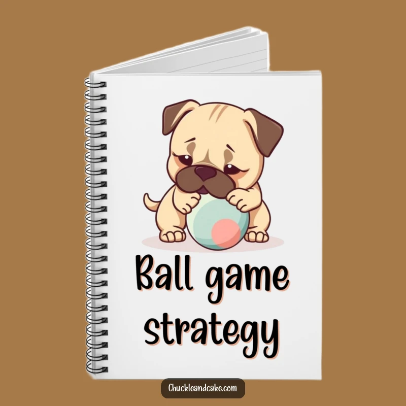 Funny Bullmastiff Playtime Notebook - Nudging Ball Journal, Perfect Active Gift