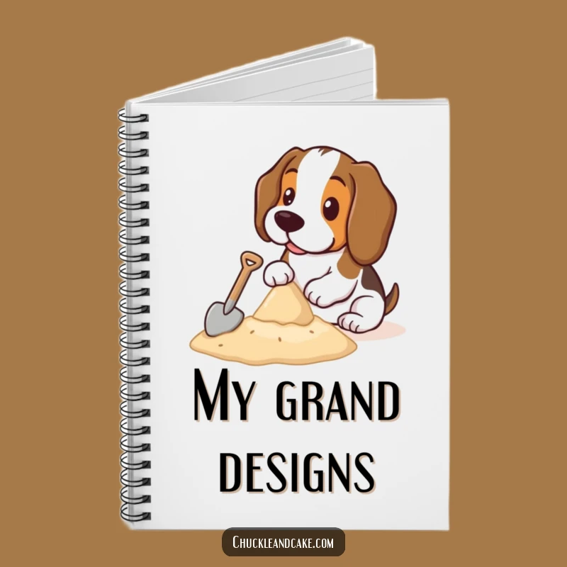 Funny Basset Hound Sandcastle Notebook: Jot Down Ideas with Humor