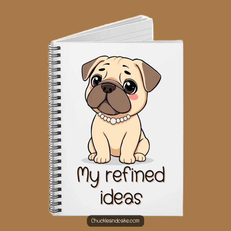 Funny Elegant Bullmastiff Notebook - Pearl Necklace Journal, Perfect Chic Gift