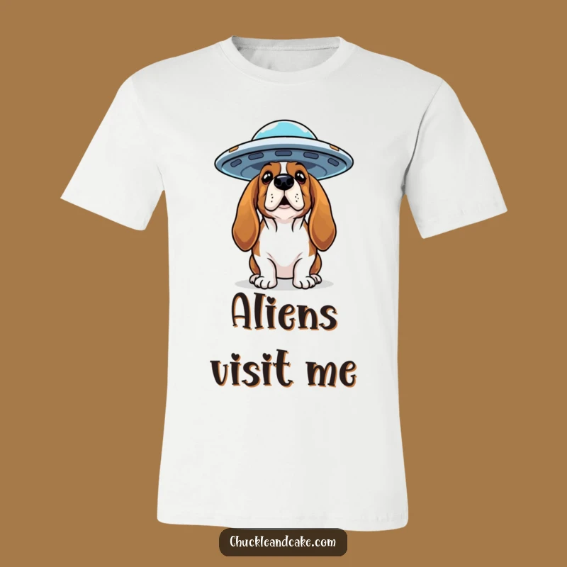 Funny Basset Hound UFO Shirt: Alien Encounter Tee, Perfect Funny Gift for Dog Lovers