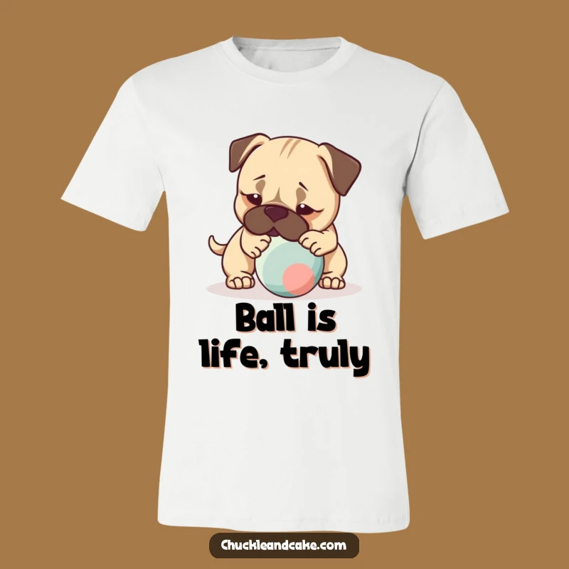 Funny Bullmastiff Playtime T-Shirt - Nudging Ball Action, Perfect Active Gift