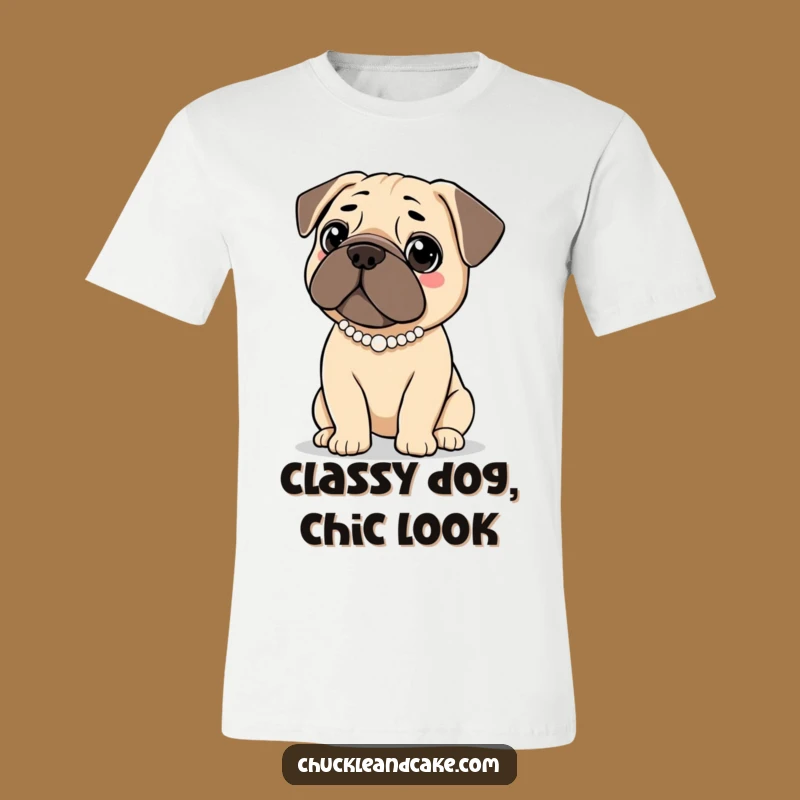 Funny Elegant Bullmastiff T-Shirt - Pearl Necklace Pup, Perfect Chic Gift