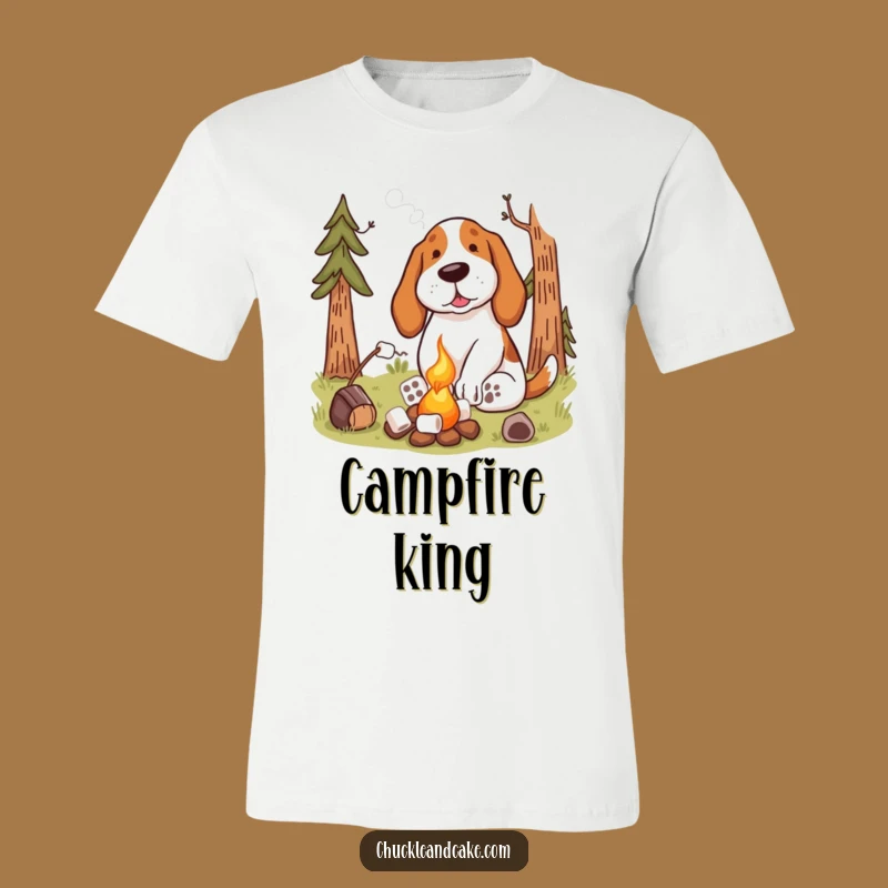Funny Basset Hound S'mores T-Shirt: Humorous Camping Apparel for Cozy Campers