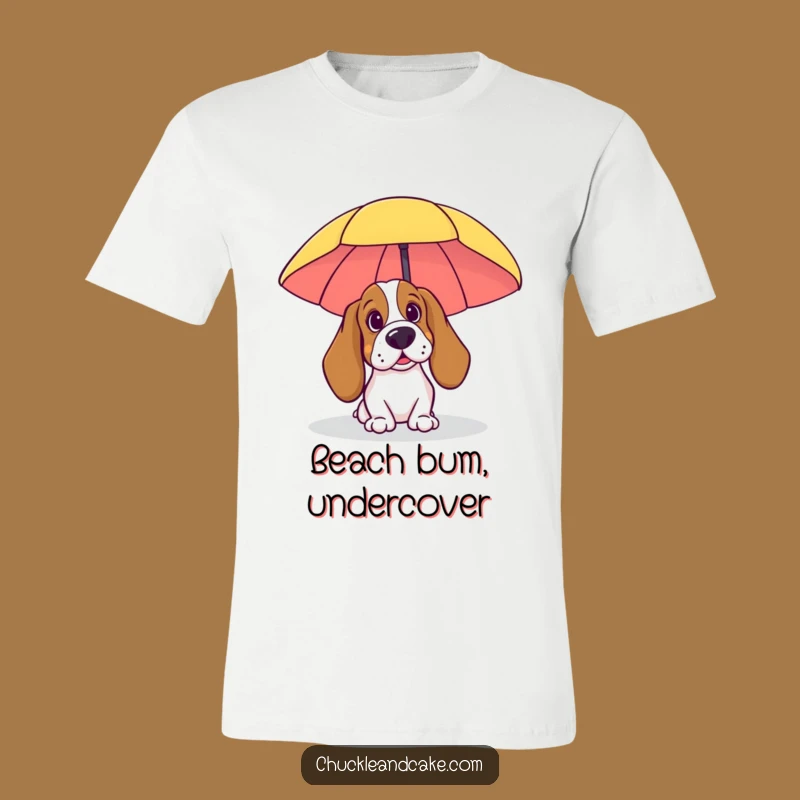 Funny Beach Basset Hound T-Shirt: Peeking Pup Style, Hilarious Vacation Tee