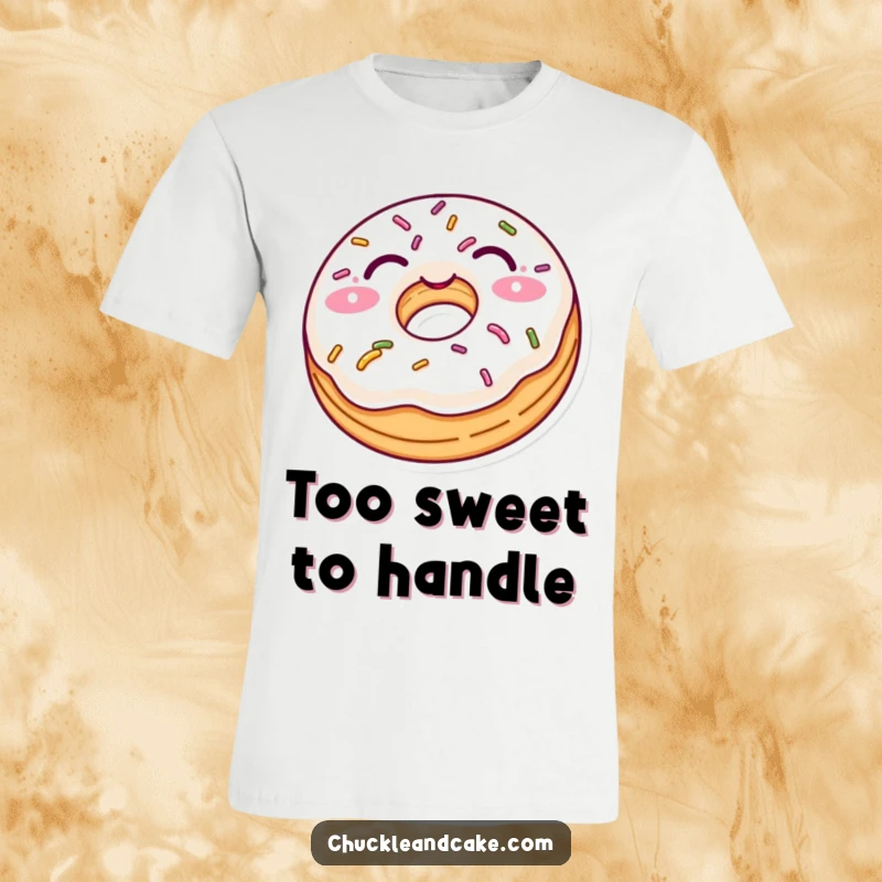 Funny t-shirt showcasing a delighted donut with sprinkles giving a playful wink, perfect for casual wear and spreading joy.
