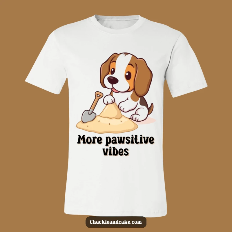 Funny Basset Hound Sandcastle T-Shirt: Comical Dog Beach Humor Tee